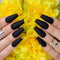 Hypnaughty 24 Pcs Noir Black Matte Luxury Coffin Press on Nails with Glue, Medium Long Solid Black Color