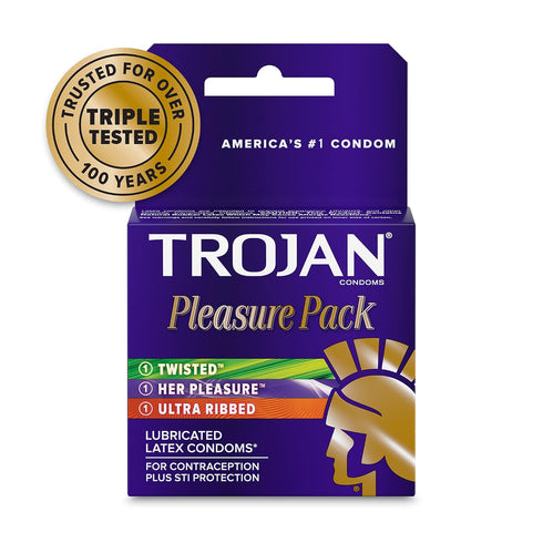 Pack 3 6 Pack Trojan Pleasure Lubricated Premium Latex Condom - Ea