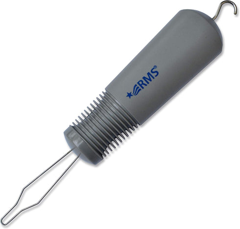 RMS Button Hook with Zipper Pull - Comfort Grip Button Assist Device for Limited Dexterity (Grey)