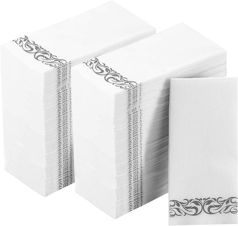 Vplus 400 Pack Paper Napkins, Guest Towels Disposable, Premium Quality 3-ply Dinner Napkins for Events (Silver)