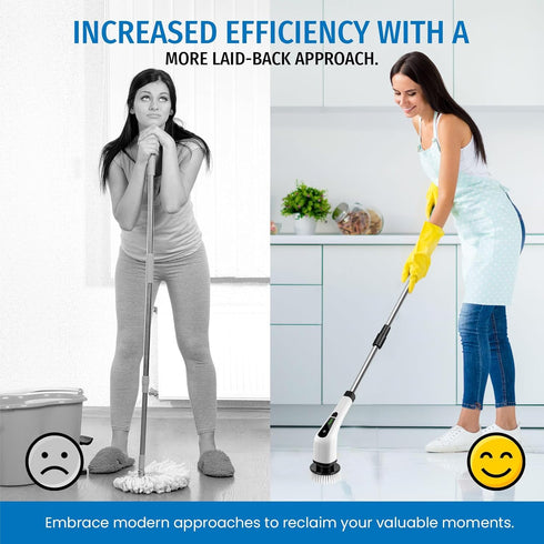 Electric Spin Scrubber, Cordless Scrubber with 7 Replaceable Cleaning Brushes and Dual Speed, Power Scrubber