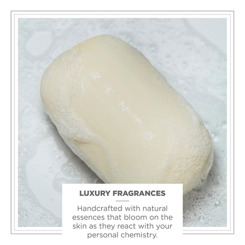 Zents Triple-Milled Luxe Bar Soap (Fresh Fragrance) | Moisturizing Soap with Organic Shea Butter | 5.7 oz