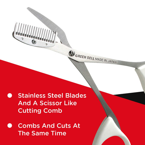Seki Edge Eyebrow Scissors Comb (SS-605) - Stainless Steel Eyebrow Trimmer Scissor Comb for Trimming Eye Brows, Beards, & Mustaches - for Men & Women - Made in Japan