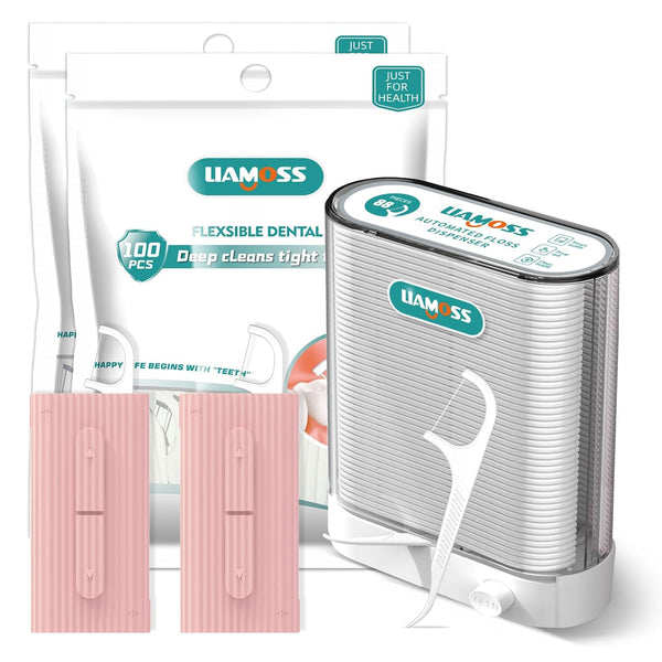 308 Count Dental Floss Picks with Floss Dispenser - Professional Dental Oral Care Storage Tools, Travel Organizers