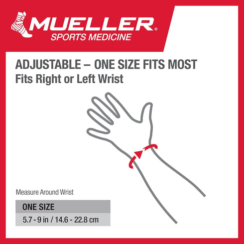 MUELLER Sports Medicine Adjustable Night Support Wrist Brace, Black, One Size Fits Most