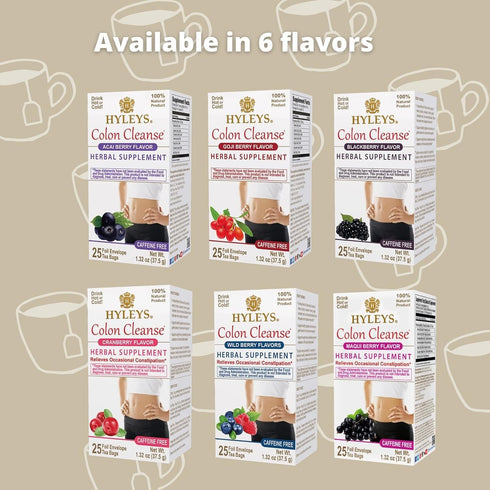 Hyleys Colon Cleanse Tea, Acai Berry Flavor - 25 Tea Bags (1 Pack)