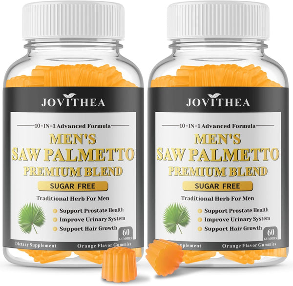 JOVITHEA 2 Pack Saw Palmetto for Men Gummies, Extra Strength DHT Blocker for