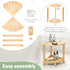 2-in-1 18 Inch Bamboo Shower Stool with Storage Shelf, Corner Stool & Foot Rest, Non-Slip Waterproof Bathroom Seat