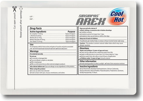 AREX Cool & Hot Pain Relieving Patch - Medium 4 Pack (40 Patches Total)
