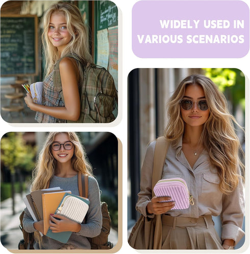 Period Bag for Teen Girls, Corduroy Sanitary Napkin Storage Bag, Fluffy Menstrual Pad PouchTampon Holder for Purse