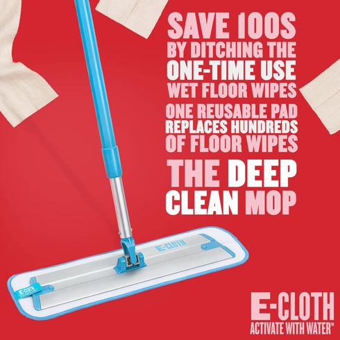 E-Cloth Deep Clean Mop, Microfiber Mop, Perfect Floor Cleaner for Hardwood, Laminate, Tile, Washable and Reusable