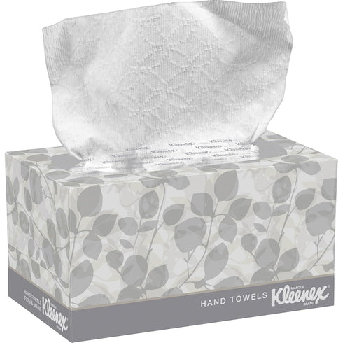 KLEENEX Pop-Up Box Hand Towels - Paper, 9 x 10-1/2, 120/pack