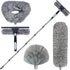 4 Pack High Reach Dusting Kit with 20+ Feet, 3-14 ft Spliceable Pole, 2 in 1 Window Cleaning Kit, Ceiling Fan Duster