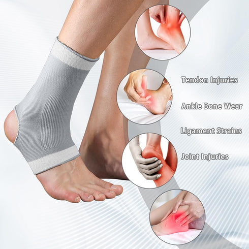 WrtmyR 2 Pack (2 PACK)) Ankle Brace Compression Sleeve, Ankle Wrap & Ankle Support for Women & Men, Ankle Compression
