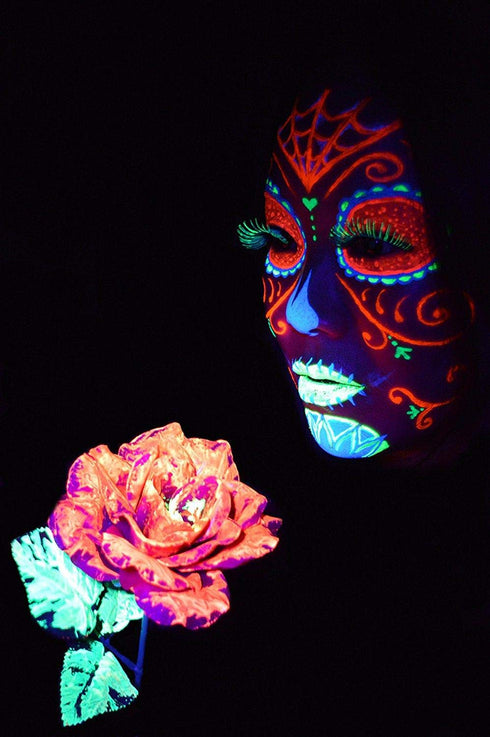 Neon Fluorescent Blacklight Face and Body Paint, Pack of 6, 0.34oz