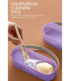 Makeup Brush Cleaning Tool with Drying Holder Mat, Organizer Storage Box for Makeup Sponges (Purple)