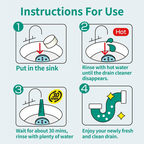 16 Pack Drain Cleaner Clog Remover - Powerful Sink Drain Cleaner for Clogged Drain, Drain Clog Remover