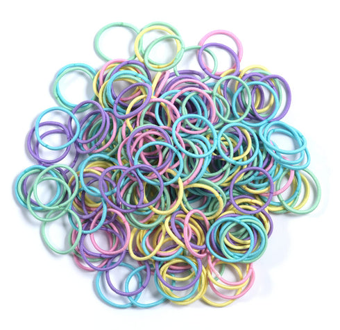 Youxuan Small Hair Elastics for Girls, 100 PCS Soft Comfy Rubber Bands, Multi Color Hair Ties