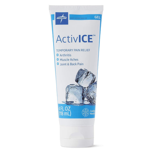 Medline ActivICE Gel, 4-oz Tube, Topical Pain Reliever for Arthritis, Muscle Aches, Back Injuries