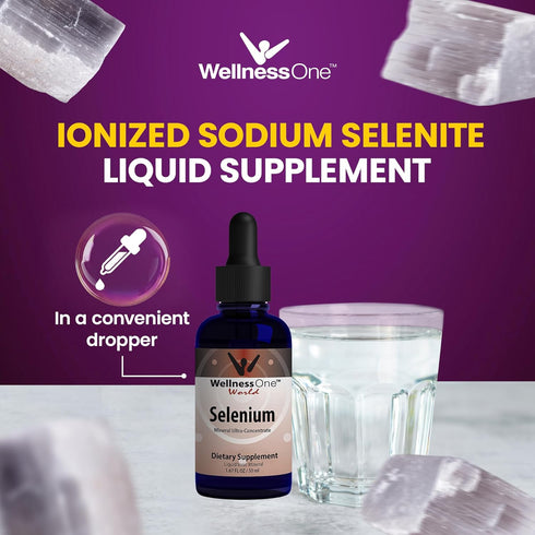 Liquid Selenium Supplement - Ionized Liquid Drops 70 mcg - Antioxidant, Immune & Cardiovascular Support - 1.67 fl oz,