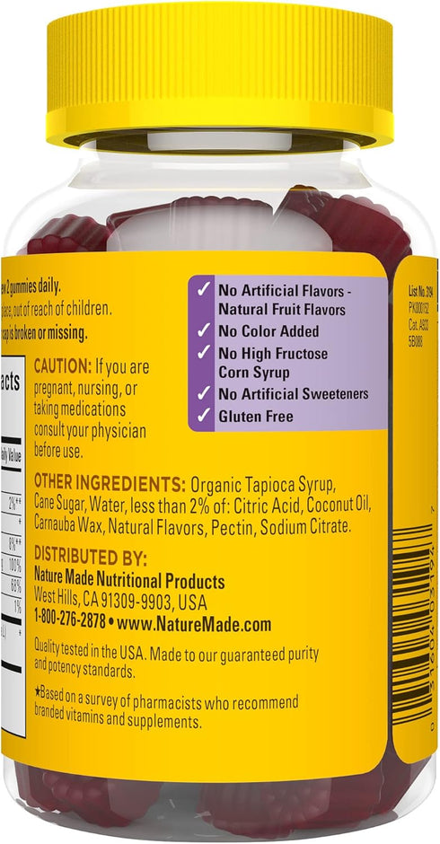 Nature Made Elderberry with Vitamin C and Zinc, 60 Elderberry Gummies, Dietary Supplement for Immune Support