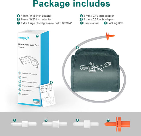 Extra Large Blood Pressure Cuff Arm 8.7-20.4 Inches (22-52CM), Compatible with All Blood Pressure Machines (Cuff Only)