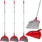 Meanplan 2 Pcs Angle Broom and Dustpan Combo Set, 54'' Indoor Outdoor Cleaning Broom with Step-on Dustpan