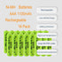 Rechargeable AAA Batteries NiMH 1.2V 1100mAh High Capacity for Home Devices (16 Pack)