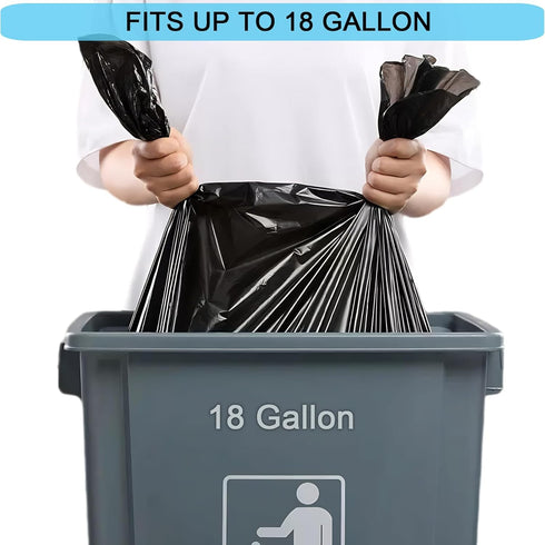 18 Gallon Extra Strong Trash Bags, 1.5 MIL Tall Kitchen Garbage Bags, Unscented, Black, 36 Count