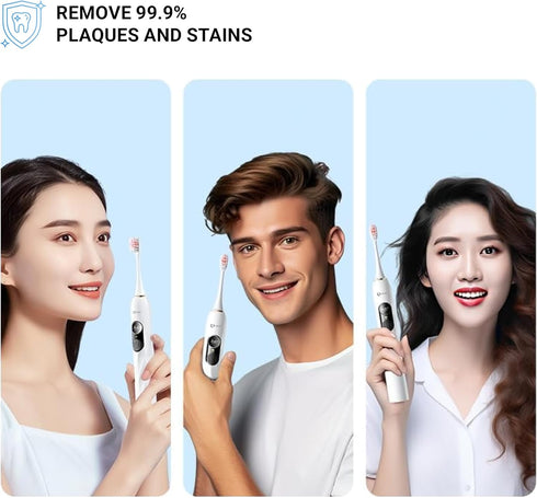 V3 5 200-Day 4 IPX7 Reva Sonic Electric Toothbrush for Adults, Dual Display, Modes, Battery, Brush Heads, Waterproof