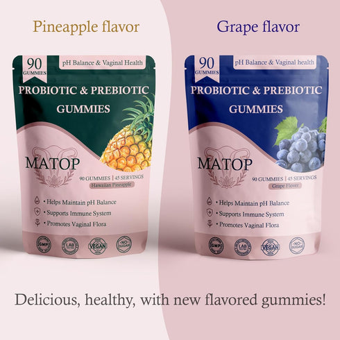 Gummies Gummies 90 Gummies (45 MATOP Probiotic Prebiotic pH Balance - Vaginal Health for Women Pro + Prebiotic