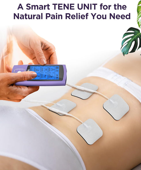 TENKER TENS Unit Muscle Stimulator, Rechargeable Electronic Pulse Massager with 24 Modes, 2"x2" and 2"x4" Electrode Pads