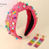Teacher Headbands for Women, Beaded Pencil Knotted Headband with Crystal Rhinestones for Appreciation Gifts