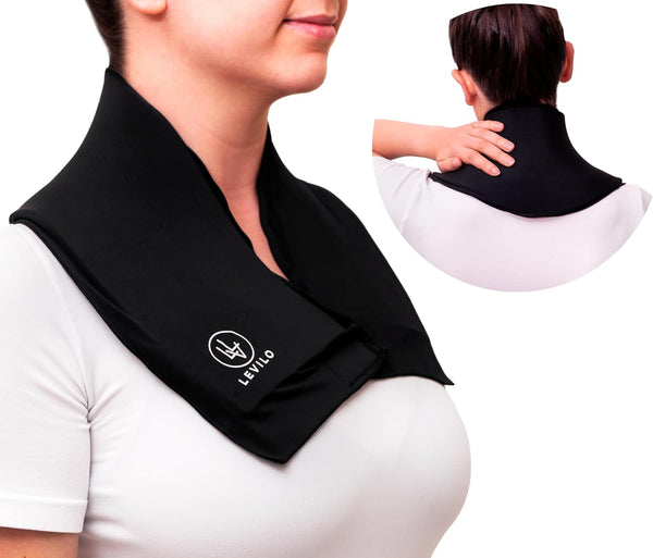 LEVILO Neck Ice Pack Wrap, Reusable Gel for Neck & Shoulders, Hot or Cold Compress for Pain Relief, Swelling,