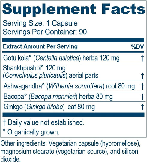 Ayush Herbs BacopaPlus - Ayurvedic Supplement for Focus and Cognitive Support, 90 Vegetarian Capsules