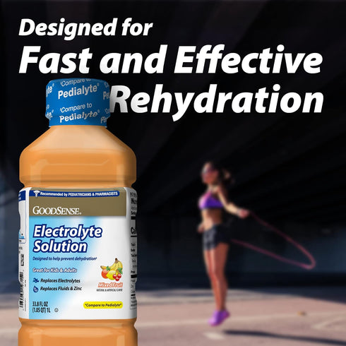 GoodSense Mixed Fruit Electrolyte Solution, Replaces Electrolytes, Fluid & Zinc, 33.8 Fl Oz, Pack of 6