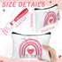 Hillban 32 Pcs Rainbow Cosmetic Bag, Inspirational Canvas Makeup Bags with 16 Quote Keychains for Women