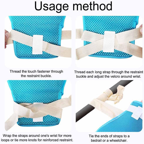 QNZKIOXV 1 Pack 2 Packs Anti-Fall Bed Restraint Strap for Elderly, Dementia Restraint Gloves, Dementia Restraint