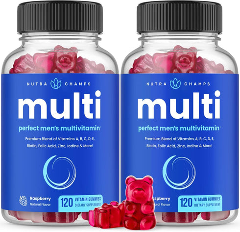 Men's Multivitamin Gummies | Daily Multivitamin for Men | Vitamins A, B, C, D, E, Biotin, Folic Acid | Chewable Gummy