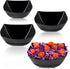 PLASTICPRO Disposable Square Serving Bowls, 4 Pack 16 Ounce Black Snack or Salad Bowls