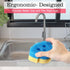 6 Pcs Cute Dog Dual Sided Scrub Sponge - Temperature Sensitive Non-Scratch Sponges for Kitchen, 3 Colors