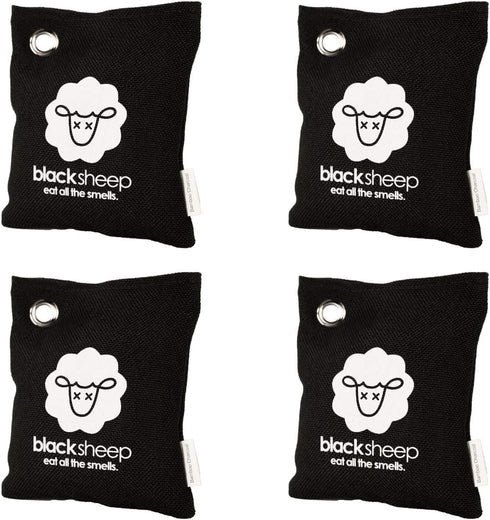 Black Sheep Bamboo Charcoal Natural Air Purifying Bag - Eliminates Odors in Homes, Cars, Bags, Shoes, 200g (4)