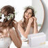 Hillban 6 Pcs Bride and Bridesmaid Cosmetic Bag, Waterproof Makeup Pouch for Bridal Shower, Wedding (White, Ivory White)