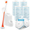 JEHONN Disposable Toilet Bowl Cleaner Wand with 40 Cleaner Refills, Wall Mounted Long Handle Bathroom Scrub Brush Set