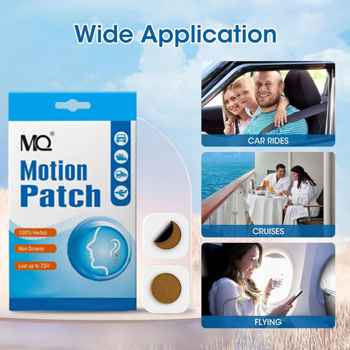 MQ Motion Sickness Patch, 10 Count - Non Drowsy Sea Sickness Patches for Travel
