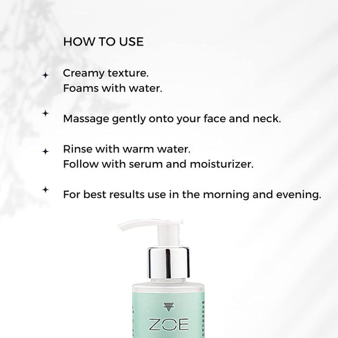 ZOE Skincare Natural GOAT MILK Face Wash - Sensitive and Dry Skin Cleanser with Vitamin E & Aloe Vera, Cruelty-Free