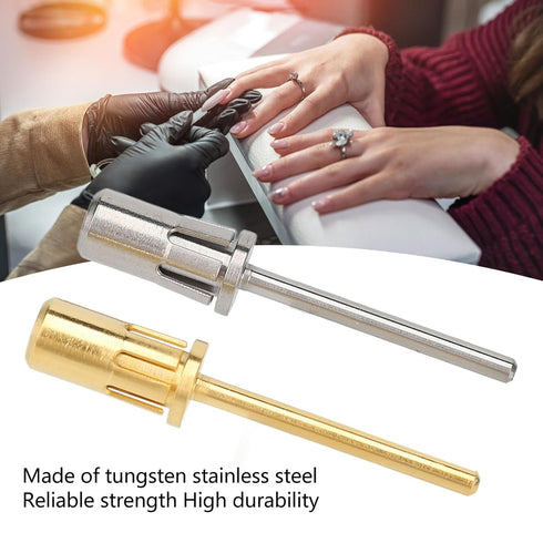Nail Drill Bit, 2pcs Mandrel for Sanding Bands, Tungsten Steel Manicure Tool for Electric Nail Grinding