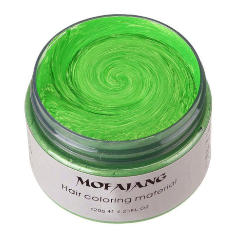 Unisex Hair Wax Color Dye Styling Cream Mud, Washable Temporary Pomade for Natural Hairstyle, Party Cosplay (Green)