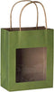 Hammont Gift Bags with Handles, 10 Pack Kraft Paper Bags, Small Gift Bags for Parties, Birthdays, Weddings (Green)