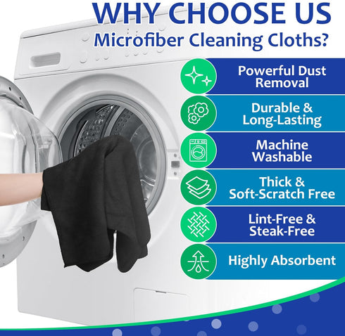 3 Pcs Extra Large Microfiber Cleaning Cloth - 30" x 20" Washable Reusable Towel for Home, Glass, Office, Bathrooms